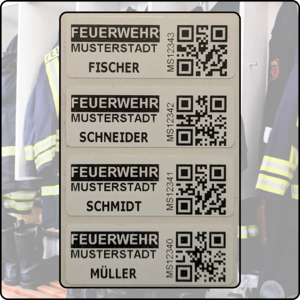 Feuerwehr Kleidungsetiketten
